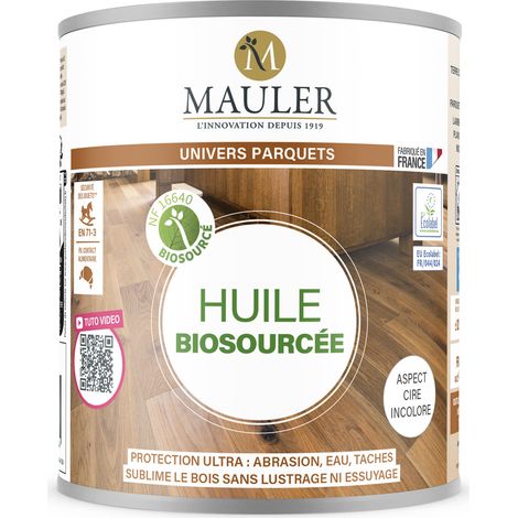 Huile parquet et meuble anti tache - 5L Aspect Cire Incolore - PV Contact alimentaire - Huile biosourcée Mauler