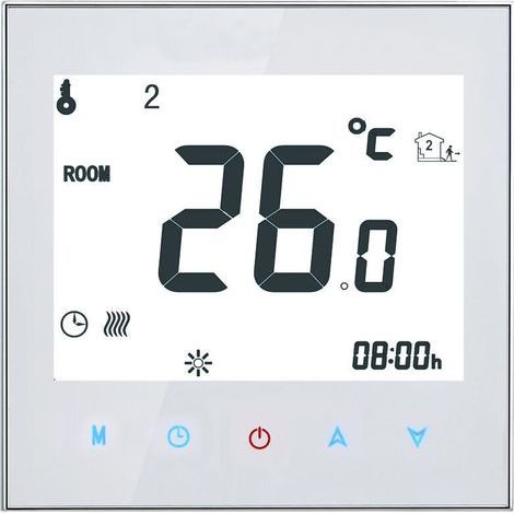 Thermostat, 16A 95-240V Hebdomadaire Programmable Thermostat De Chauffage, Tactile Écran Affichage LCD Écran, Température Contrôleur de La Chambre (1/5)