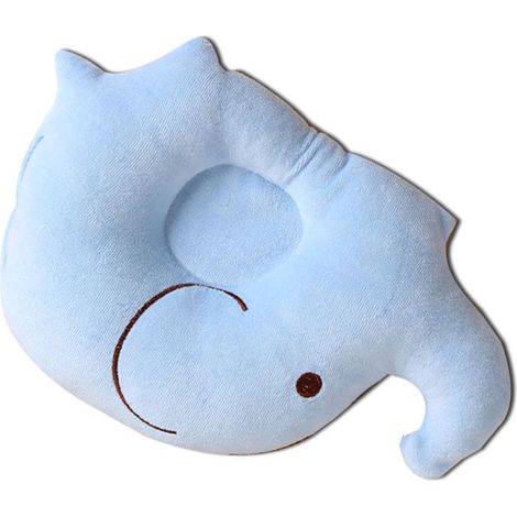 Babyschlafkissen, weich, fusselfrei, mit Cartoon-Tiermotiven, elastisch, tragbar, atmungsaktiv, Stillkissen für Babys von 0 bis 1 Jahr, blau (1/5)