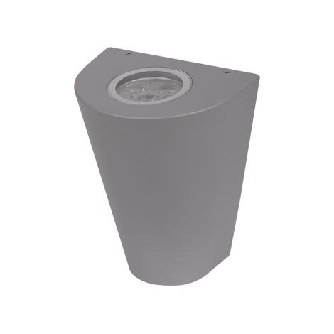 Applique d'extérieur ganges gris zinc 2gu10x3w 4000k 16x12,5x8,8 cm ip54 ampoules incluses