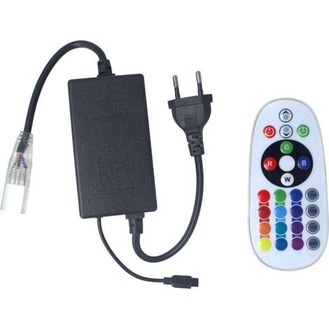 Spina Alimentatore Trasformatore Raddrizzatore 4 Pin Passo 12mm Connettore Rapido Tapo Incluso Per Striscia Led 220V RGB Modello Con Telecomando (1/3)