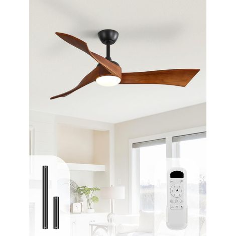 Ventilateur Plafond avec Lumiere, 132 cm Lampe Ventilateur Plafond Bois Massif, Telecommande, 6 Vitesses, Silencieux DC Réversibles, Minuterie pour Chambre (1/5)