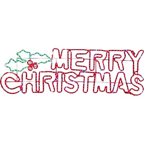 Scritta Luminosa Merry Christmas 154x47cm Multicolore 588 LED IP44 Uso Esterno (1/5)