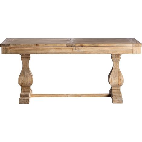 Table à manger rectangulaire à rallonge bois d'orme massif Bukila 200/280 cm (1/5)