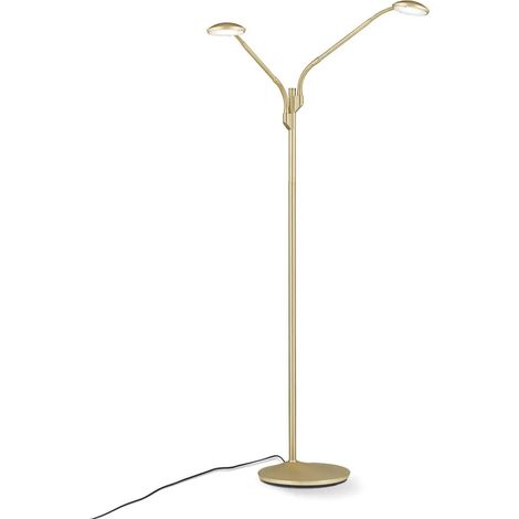 [GEBRAUCHT] B-Ware Cobra Led Stehleuchte Standlampe Messing Matt Stahl Zweiflammig Dimmer Schalter