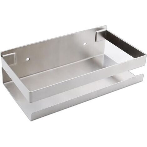 Étagère Cuisine Sans Percage 20 cm Organisateur Rangement Épices Mural Adhésif Acier Inoxydable 304 Support Multifonction Cuisine Salle de Bain (1/5)