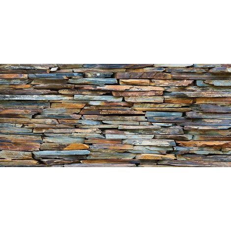Colored stone wall, photo murale, 202 x 90 cm, 1 part (1/2)