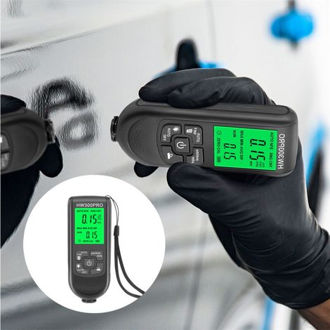 HW-300PRO-Jauge d'épaisseur de peinture, mesureur de revêtement manuel,testeur d'épaisseur de 0à2000µm,outil automobile(Piles non incluses) (1/5)
