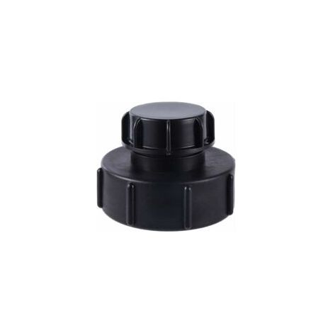 Adaptateur IBC de S100x8 réduit à S60x6 avec filetage grossier, équipé d'un bouchon. Compatible avec les cuves IBC équipées d'une vanne de récupération des eaux pluviales. Idéal pour les robinets et l (1/3)