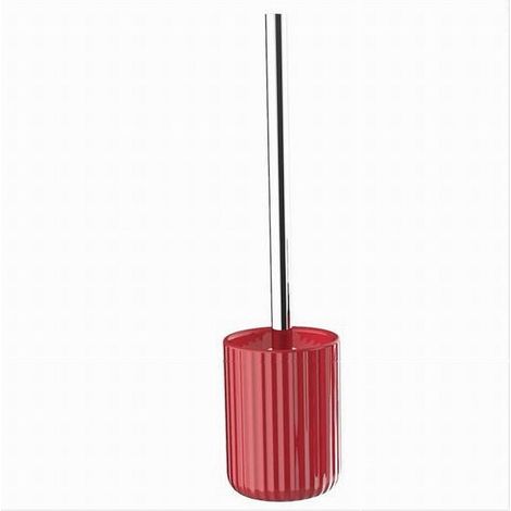Vtizikl Portascopino Arredo Per Bagno Wc Toilette Rosso Rigato Con Scopino Completo 69914 - (1/2)