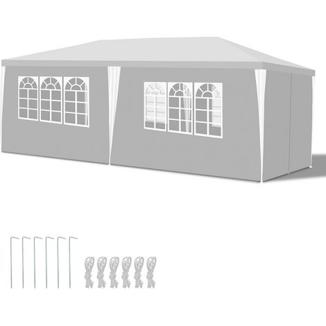 Randaco – Pavillon de réception 3x6m – Tente imperméable en toile PE 100g/m² – Structure en fer robuste – Hauteur de passage 2.5m (1/5)