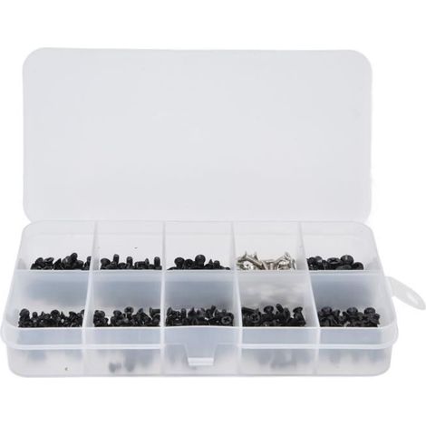 Akozon jeu de vis pour ordinateur portable Kit d'accessoires de vis croisées en acier inoxydable pour vis d'ordinateur portable 500