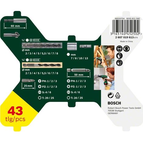 Bosch Accessories 2607019613 X-Line 43teilig Bohrer- und Bit-Sortiment Metall, Holz (1/5)