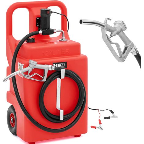 Serbatoio carburante portatile con pompa elettrica e dispenser su ruote 37 l/min 120 l