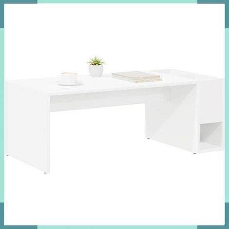 Table basse - 891192 - Blanc - Bois d'ingénierie - 101,5 x 50 x 37 cm (1/5)