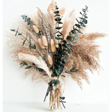 Ramo de flores secas de 100 tallos de 40-45 cm para decoración de salón, hierba de la Pampa, regalo romántico para San Valentín. (1/5)