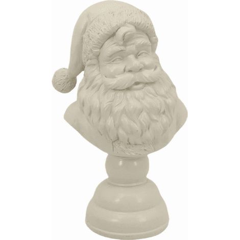 Bustes De Père Noël - Résine Blanche - Décoration De Table De Noël - 15 Cm - 1 Pièce (1/5)
