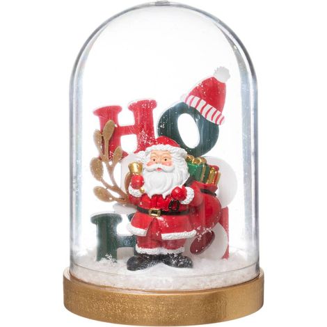 Hölzernes Objekt unter einer Glocke Hohoho 14 cm - Feeric lights & christmas