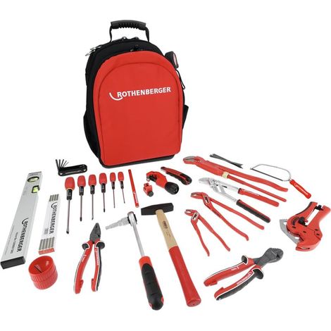 Rothenberger Profi-Werkzeugset 34-tlg. - Rucksack für Heizung, Sanitär, Klima (1/5)