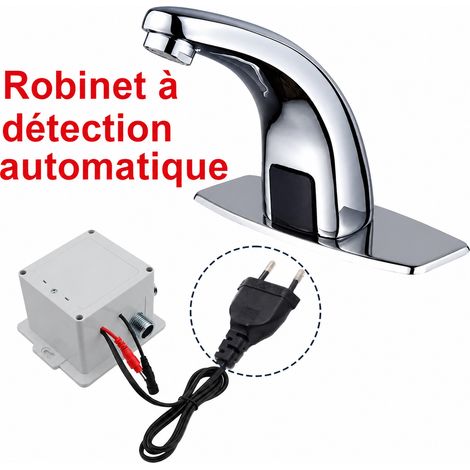 Mitigeur lavabo robinet à capteur tout cuivre CA/CC norme européenne, 1 × 1 × 1 cm, 400 g – Livraison gratuite (1/5)