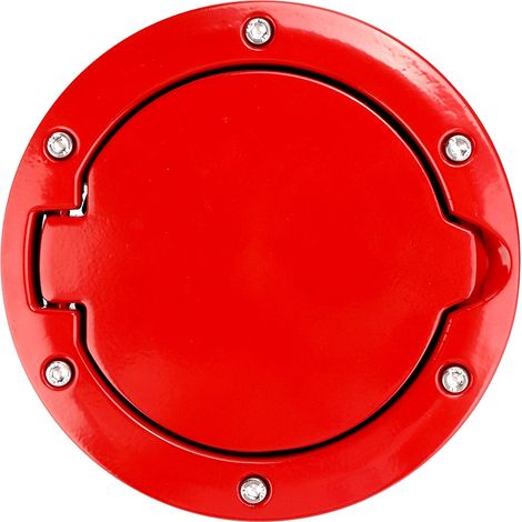 Bouchon de réservoir en alliage d'aluminium pour Jeep Wrangler JK 4 portes 2007-2016, rouge, couvercle de carburant robuste et étanche. (1/3)