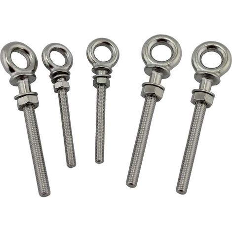 5 crochets à vis, M6, M8, inox, avec écrou, à visser, maison (1/5)