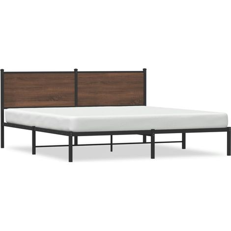 Lit double,Lit adulte,Cadre de lit en métal sans matelas chêne marron 160x200 cm CFW5500370 (1/5)