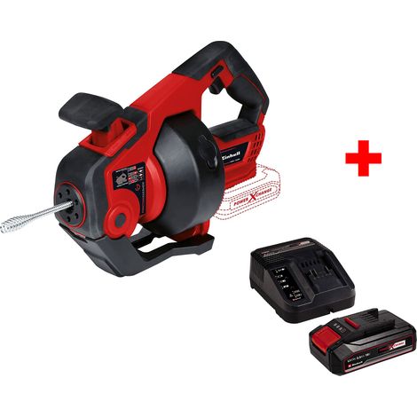 Einhelll Akku-Rohrreiniger TE-DA 18/760 Li Solo für Rohre 16-55 mm + Starterkit 2,5 Ah