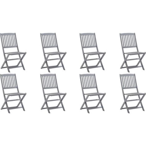 Maison Exclusive - Sedie da Giardino Pieghevoli 8 pz con Cuscini Massello Acacia