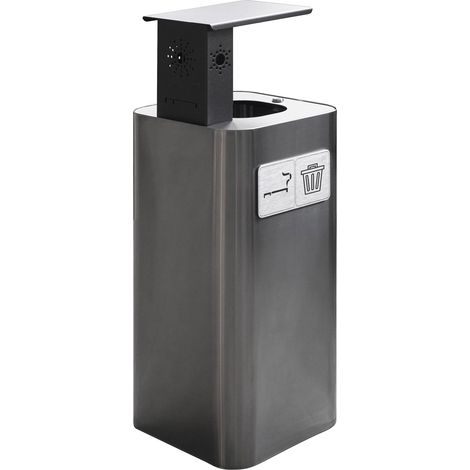 Pattumiera Per Raccolta Rifiuti 38x38xh102 cm In Acciaio Inox con Coperchio Basculante Lucido (1/2)