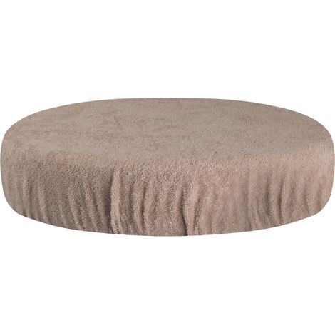 Funda de taburete de tela de rizo beige