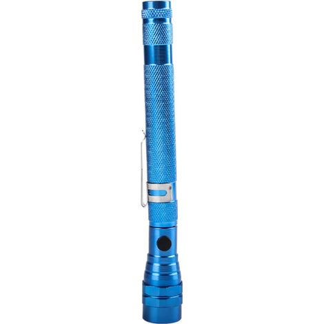 Tragbare, flexible und einziehbare teleskopische LED-Taschenlampe mit magnetischem Aufnahmewerkzeug (Blitz), Batterie (im Lieferumfang enthalten), blau.