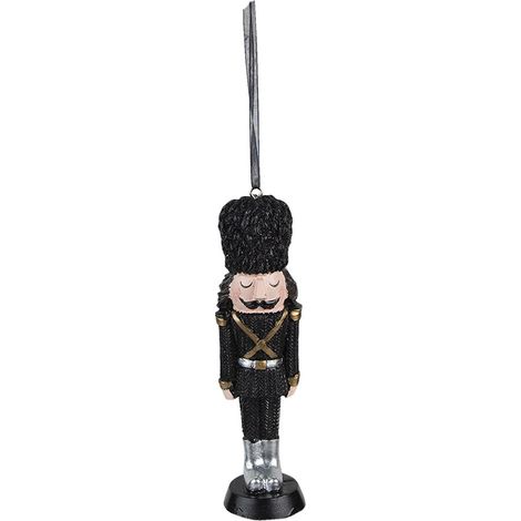 Suspension de Noël Casse-Noisette Boule de Noël en Plastique Noir 13 cm - PANGIVO (1/3)