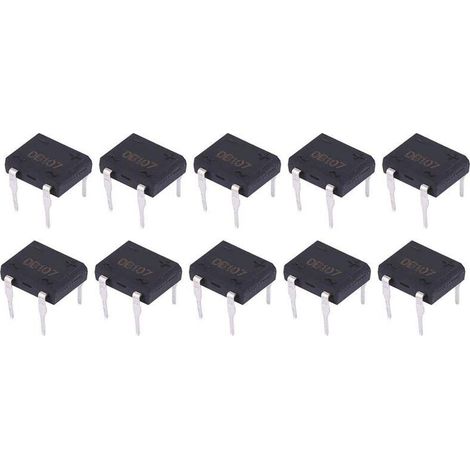 Ponte raddrizzatore a diodi DB107 1A 1000V 4 pin per elettrodomestici e circuiti elettronici industriali (10 pezzi) -Crezuo