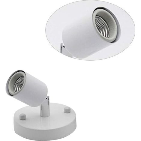 Spot Orientable Applique Plafonnier Tête Réglable Applique Murale (Ampoule Non Incluse) (Blanc) (1/4)