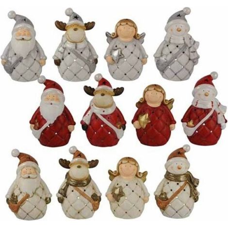 Trade Shop - WEIHNACHTSDEKORATION 4 STÜCK AUS POLYRESIN 3 VERSCHIEDENE MODELLE SORTIERTE FARBEN - (1/2)