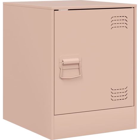 Maison Exclusive - Mesita de noche acero rosa 34,5x39x44 cm
