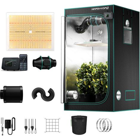 MARS HYDRO TSW2000 LED wachsen Licht + 100X100 wachsen Zelt w / 4 "Fan komplette wachsen Kits (1/5)