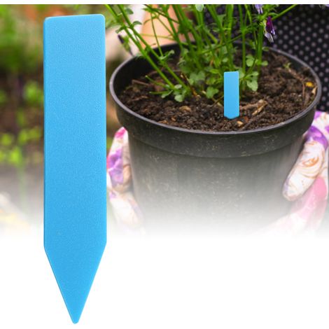 100 etiquetas de plástico azul para macetas de jardín para identificar plantas y flores (para plantar). (1/5)