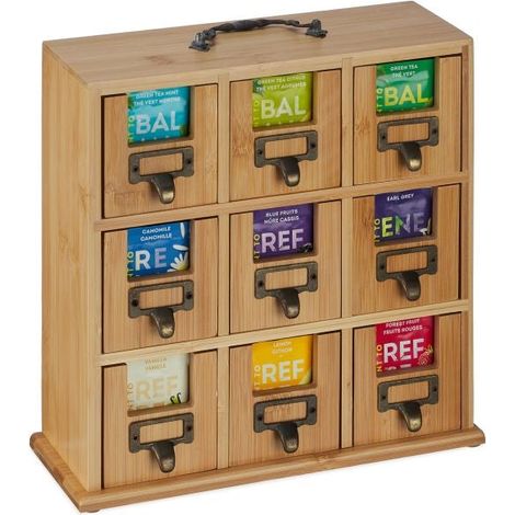 Porta te in bambu con 9 scomparti (1/5)