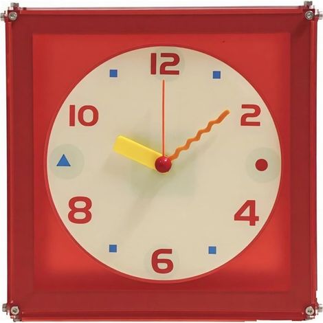 Silent Square Wall Clock, Colorful Acrylic Case for Living Room, Cafe (1/5)