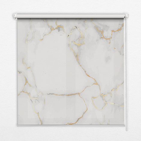 Tenda a Rullo Interna per Finestra - Tenda Filtrante Luce - Tenda Privacy - Tenda Decorativa Rettangolare - Rullo per Interni - (100 cm x 100 cm) - Marmo bianco (1/5)