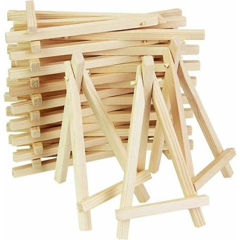 20 pezzi Mini cavalletto da tavolo in legno naturale, cavalletto per menu, porta segnaposto per ristorante di nozze, piccolo cavalletto decorativo per cornice per foto, tavolo in miniatura (1/5)