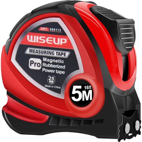 Metre ruban magnétique, Auto Lock metre 5m,facile à lire mètre ruban, Ergonomique Boitier, Métriques et anglaises mètre (1/5)