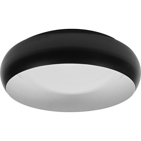 OSRAM Plafonnier LED ORBIS Livia noir-blanc avec anneau en métal, 16 W, 1000 lm, 3000 K, 300 mm, 830 blanc chaud agréable, gradation par clic à 3 niveaux, IP20, vis de montage et chevilles incluses
