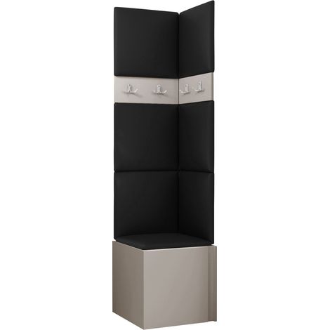 Conjunto para recibidor Pinis XXI, Cuero ecológico Soft 011, 186x42x46cm, Cuero ecológico, Aglomerado laminado, Colocada, Montada en la pared