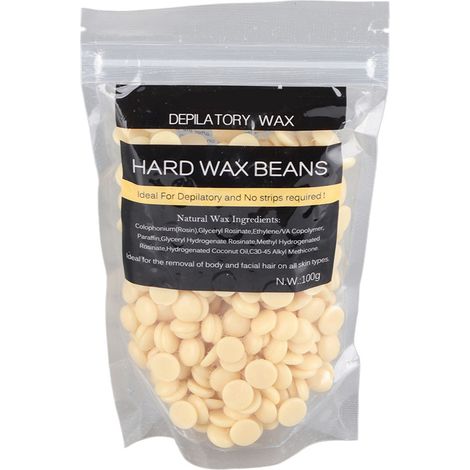 100g Cire Chaute Dur pour Épilation Visage Corps Maillot Jambes Élimination Poils Lait (1/5)
