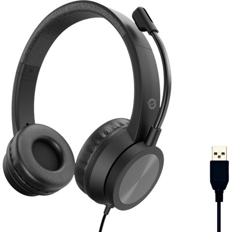 POLONA05B auricular y casco Auriculares Alámbrico Diadema Llamadas/Música USB tipo A Negro (1/5)