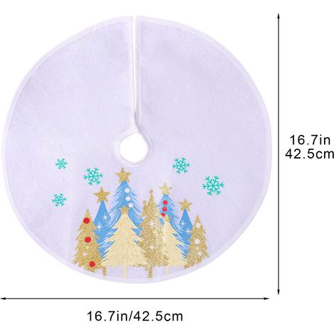 Arbre De Noël - Jupe Pour Arbre De Noël En Velours Blanc - Pour Arbre De Table Intérieur - Diamètre 38 Cm - 1 Pièce (1/5)