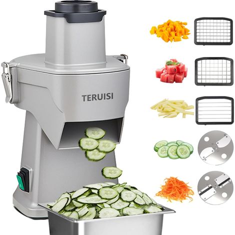 Hachoir à Légumes Électrique 4 en 1, 200W – Coupe-Légumes avec Fonctions de Tranchage, Râpage, Coupe en Dés et Lanières, Robot Culinaire Multifonction Facile à Nettoyer (1/5)